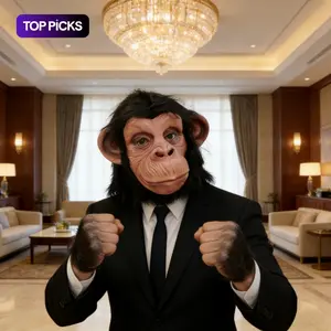 Monkey Face Latex Mask, Realistic Masks, 1 Count Funny Animal Full Face Headgear, Halloween Cosplay Props for Party, Festive & Party Supplies