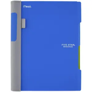 Five Star Advance Spiral Notebook, 2 Subject, College Ruled Paper, 100 Sheets, 91/2" x 6", Blue (73162)