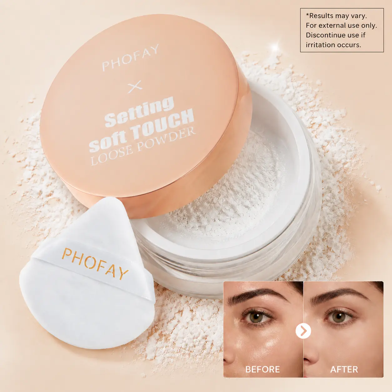PHOFAY Soft Touch Loose Powder | Your Makeup Rescue for Oily Days  Lightweight Setting Powder for Face, Blurring Pores & Long-Lasting Matte Finish