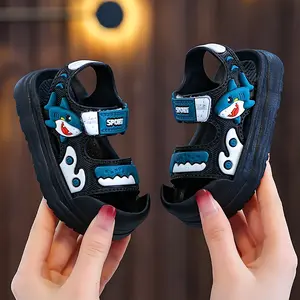 Toddler Kids Sandals Cartoon Shark Open Toe Sandals with Closure Soft Sole Comfortable Summer Beach Shoes