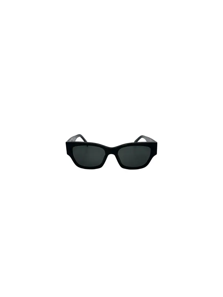 Pre-owned Celine Monochroms CL40197U Shiny Black Cat Eye Sunglasses with White Logo CEG01