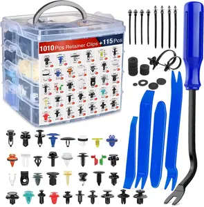 Nilight 1125Pcs Car Push Retainer Clips Auto Fasteners Kit Included 34 Most Popular Sizes Nylon Bumper Fender Rivets with 5 Fasteners Remover 10 Cable Ties for Toyota GM Ford Honda Chevy, 34 Sizes, Clip Removal