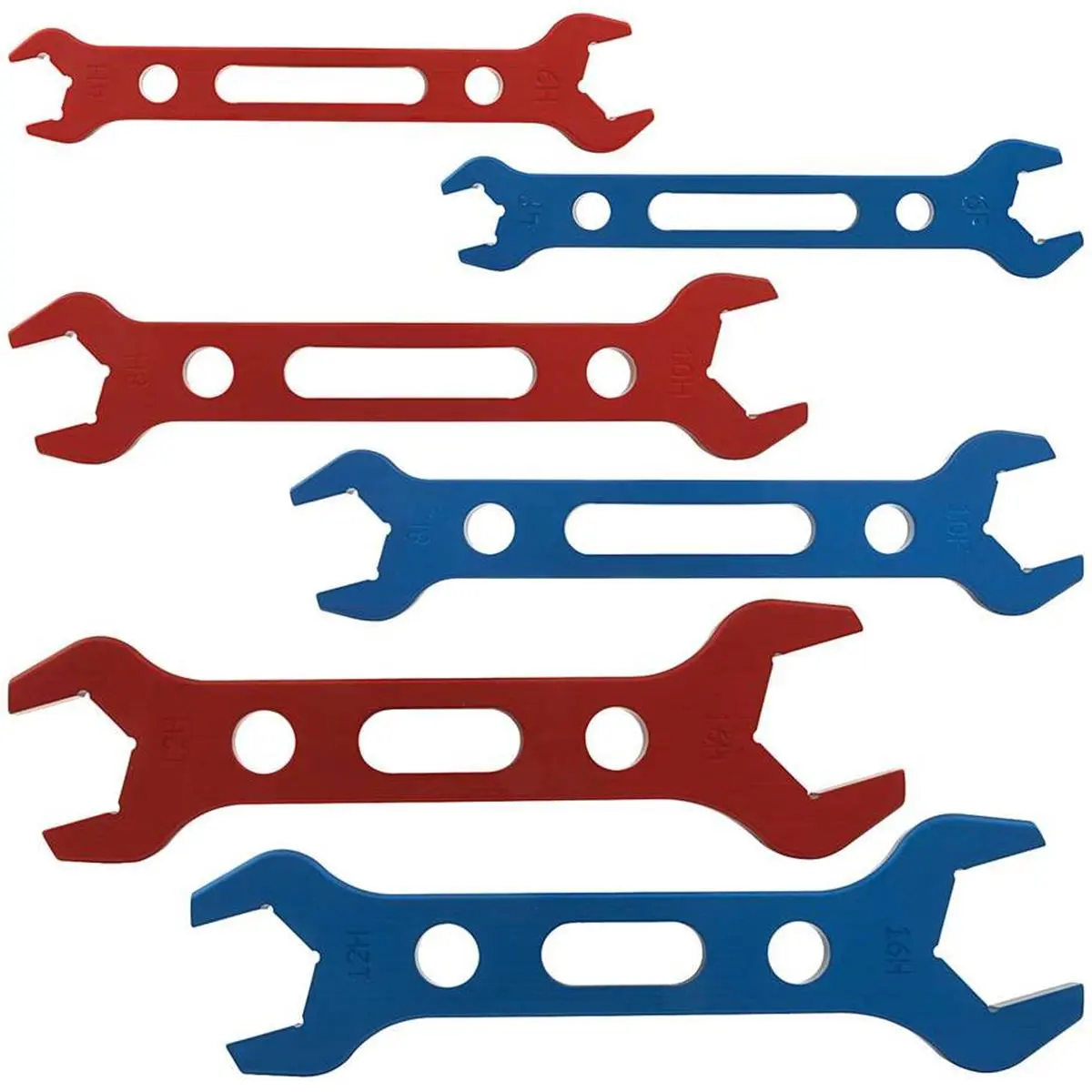 212 MAIN 6-Piece Double-Ended Aluminum Wrench Set, Dual-Size Hand Tool for Hose Fittings & Other Tools & Hardware Applications, Six Pieces