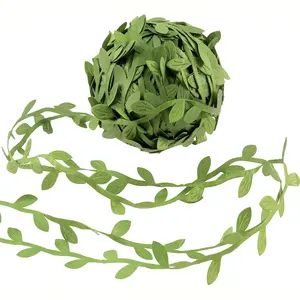 1 Roll Silky Leaf Ribbon, Artificial Vines Leaves String, Botanical Greenery, DIY Crafts & Wedding Party Decoration, Home Wreaths & Jewelry Making Supplies, Decorative Fake Plant