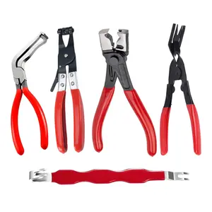 Automotive Repair Tool Kit – Hose Clamp Pliers Set, Electrical Disconnect Tool, Trim Clip Remover, CV Boot Clamp Pliers, Heavy Duty Car Hose & Connector Removal Kit, Mechanic Must-Have for Auto Repair & Maintenance