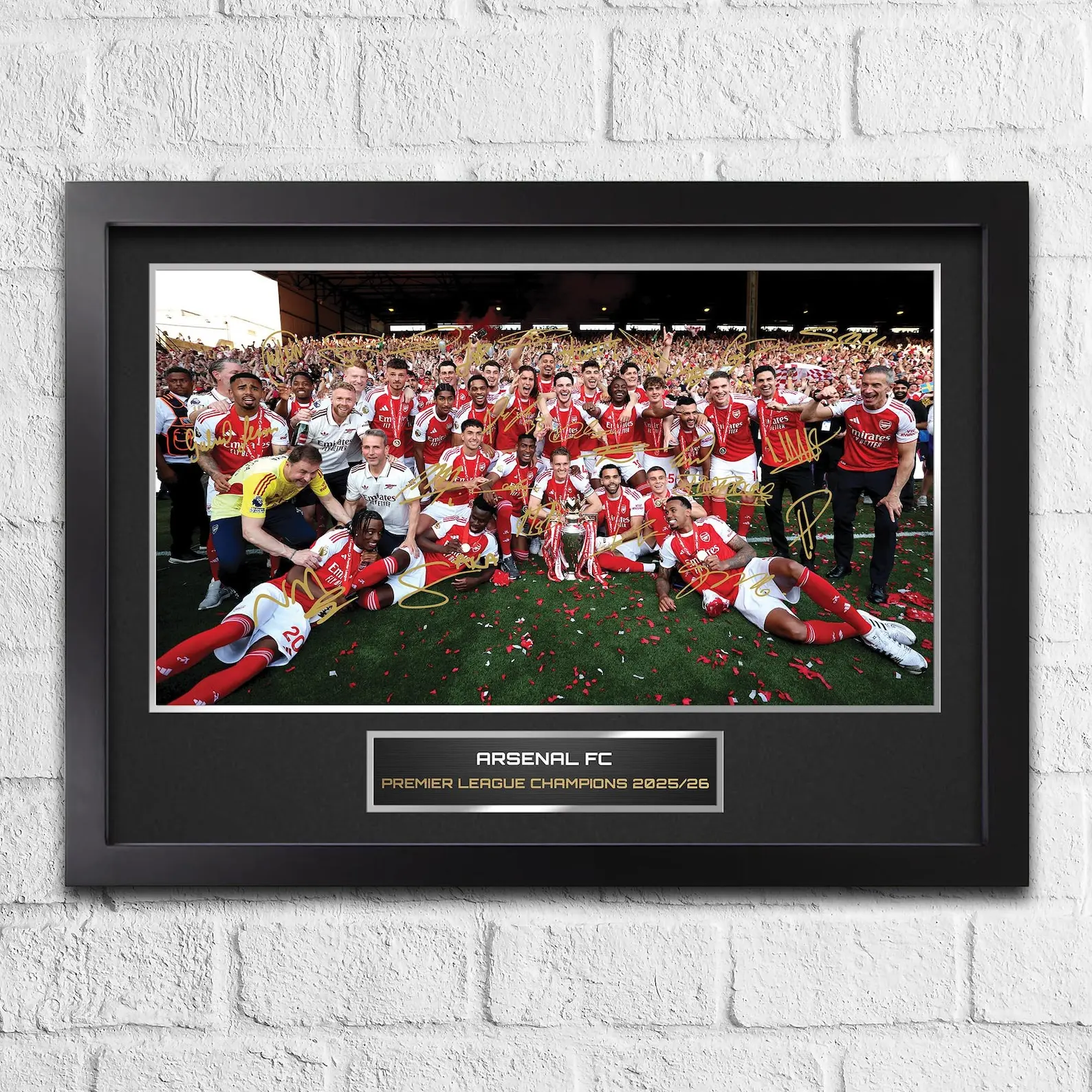 Arsenal 2025/26 Premier League Champions Team Signed Print - Autograph Football Memorabilia