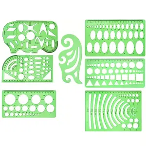 Geometric Shape Stencil Template, 7 Counts/set Plastic Measuring Stencil Template, Drawing Stencil for Office & School, DIY & Tools, Sewing Supplies Crafts