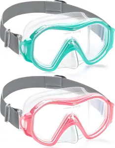Adult Swim Goggles Swimming Goggles with Nose Cover Elastic Fabric Strap Tempered Glass Snorkeling Gear for Adults