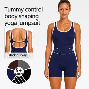 SUOVADUN LTY003 Athletic Romper for Women Workout Tank Top Bodysuit One Piece Buttery Soft Jumpsuit Scrunch Shorts Yoga Gym Outfit Stylish Activewear