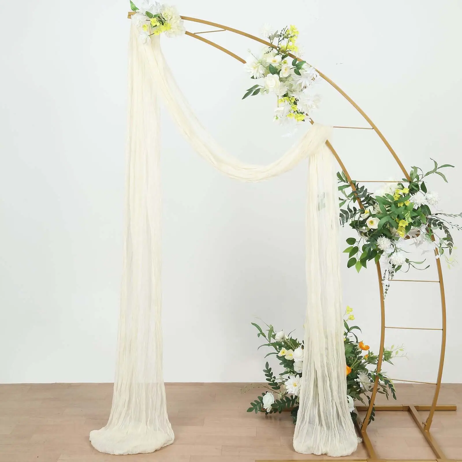 20ft Ivory Gauze Cheesecloth Fabric - Wedding Arch Backdrop Draping, Window Scarf Valance, Bohemian Party Decoration, Birthday Festive Backdrops & Banners Arbor Curtain Panel, Draping Festive Backdrops & Banners