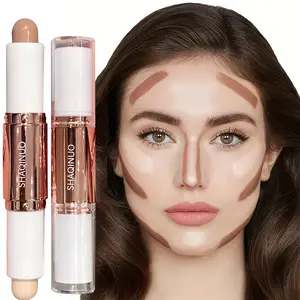 2 Pieces Double Head Highlight Contour Stick, Fine and Smooth Texture for Facial Modification, Matte Finish, Natural Three-Dimensional Enhancement, Long-Lasting Makeup, Suitable for Daily Use and Parties, Christmas, Halloween, Thanksgiving Holiday Gifts