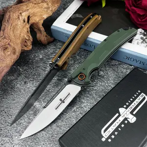 Convenient, Multi-Functional Folding Pocket Knife  D2 Blade, G10 Handle  Outdoor Hiking, Mountaineering, and Camping Utility Knife  Everyday Carry Fishing Knife Portable Multipurpose Knives