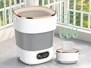 Quiet Folding Multi-Mode Washing Machine,20L Foldable Portable Mini Washer with Spin Dryer, 3 Modes Deep Cleaning Compact Laundry Machine for Small Clothes, Ideal for Home Dorm RV Travel, White