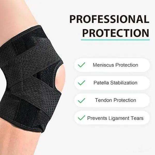 2pack Knee Support Brace for Men Women, Adjustable Compression Sleeve Wrap Patellar Pad Tendon - Arthritis Pain, meniscus tear, Injury Recovery, Running, Workout tiktokshopspringglowup
