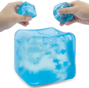 Ice Cube Stress Ball Has Snowflakes Inside ,Fidget Toys, Fidget Cube Sensory Toys, Strength Squeeze Sugar Ball Toys, Ice Cube Squishy Toy for Boys Super Solid