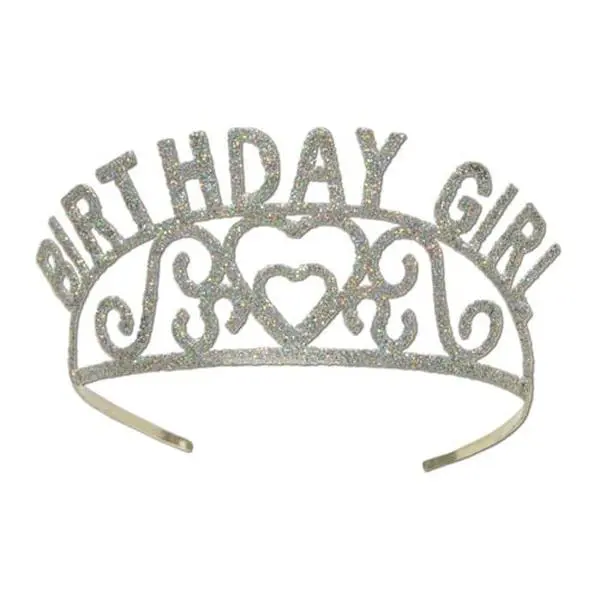 DDI 1907108 Glamorous Glittered Metal Tiara - Women's & Little Girls' Birthday Party Accessory, Festive & Party Supplies