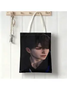 ThisLove and Deepspace Caleb canvas bag, tote bag, shoulder bag, durable, casual commuting and shopping bag, school bag, personalized pattern design, Halloween, Christmas gifts.