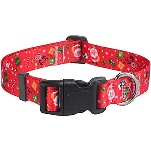 Dog Collar with Bohemia Floral Tribal Geometric Patterns - Soft Ethnic Style Collar Adjustable for Small Medium Large Dogs
