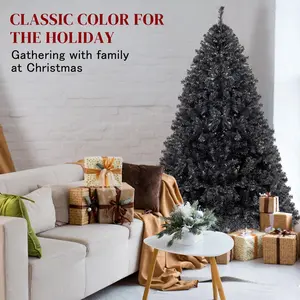 FCH 6ft 1050 Branches PVC Christmas Tree Black