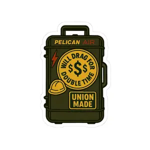 Will Drag For Double Time Sticker | Pelican Air | Union made, Lineman Collection - Hard Hat -  - Laptop-Skateboard-Car-Window decor-Tumbler sticker