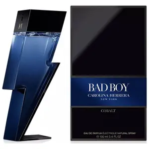 Carolina Herrera Bad Boy Cobalt Men's EDP Spray, 3.4 fl oz Woody Wild Scented Fragrance Perfumes with Cedar-Oak Base, Energizing New-in-Box Cologne