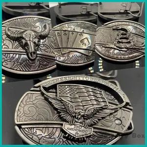 SMD1T Multifunctional belt buckle head bull head animal  buckle denim personality hip hop retro board buckle belt, high quality flag cowboy girl, girl boy