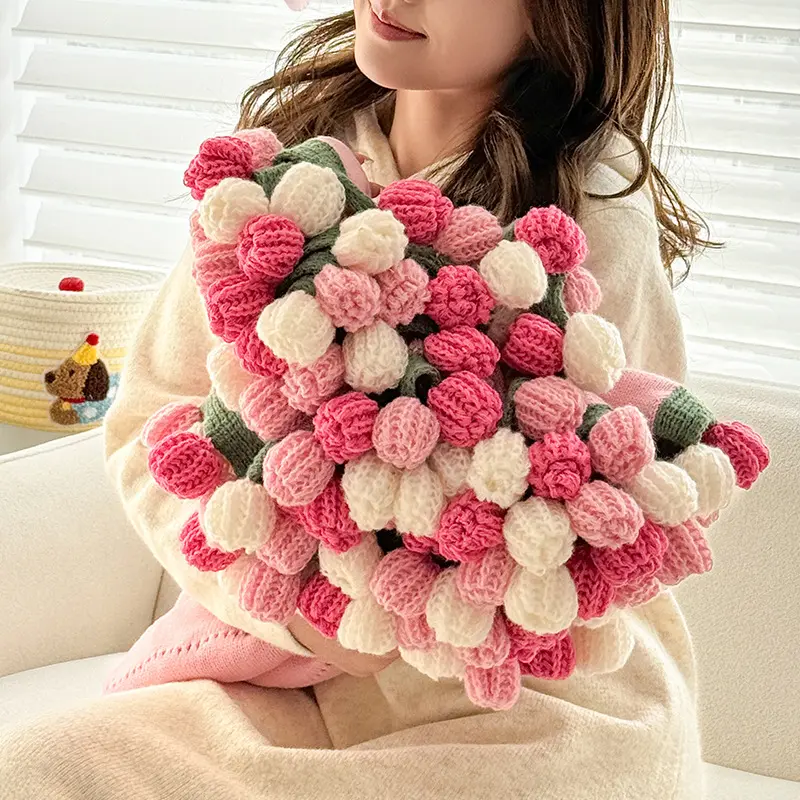 52 Hand-Crocheted Gradient Rose Flower Blanket Shawl - Office Sofa Nap Throw, Decorative Gift Ideas for Creative Gifting, Home Supplies Festive Party Gift, Handmade Rose Blanket, Shawl Blanket