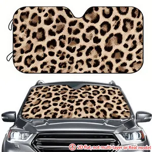 1 classic leopard print pattern 2D high-definition printing for car sunshades, effectively blocking sunlight for car sunshades, suitable for decorating the front windshield of General Motors, trucks, and SUVs
