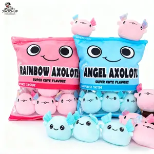 JIAJCHUF, Axolotl plush toy, cute axolotl plush doll, axolotl plush toy filled with soft small pillow, cute salamander design plush toy, 1 set of soft stuffed toys, Stuffed Doll, Soft stuffed animals, Stuffed Animals Surprise