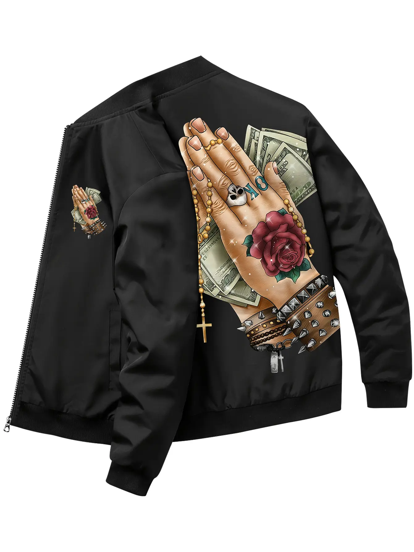 Men's jackets, men's spring and autumn new style jackets, sports casual wear, fashionable personality zipper cardigan, retro original design, money first printing, trendy personality men's clothing outdoor tops