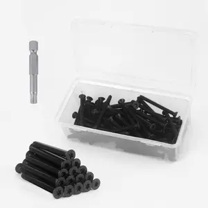 60 Qty 5/16-18 x 2 1/2" Flat  Floorboard Self-Tapping Thread  Screws & Trailer Deck Screws, T40  Drive, Type F, Black Phosphate Finish for  to Metal Screw