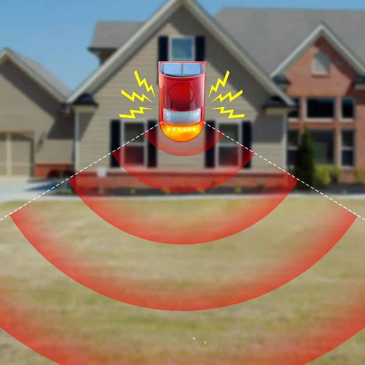 1pc 129dB Solar-Powered Siren Alarm with Motion Sensor, 6 LED Flash Modes, IP55 Rating - Outdoor Security Speaker for Home, Farm Home Improvement Security & Safety