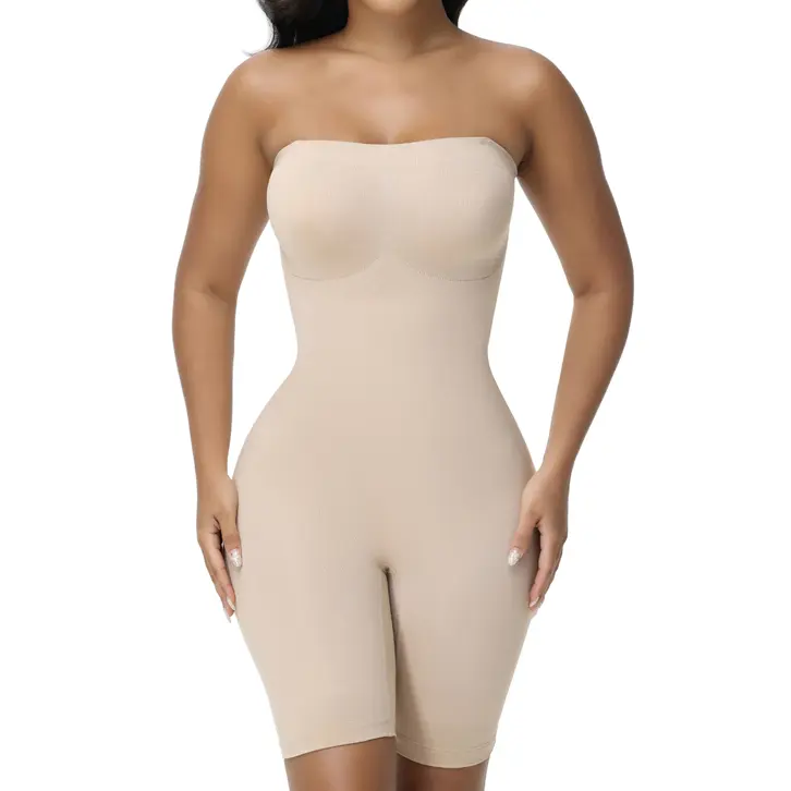 SHAPSHE Women's Minimalist Adjustable Body Contouring Shapewear Bodysuit - Strapless Lacy Underdress, Removable Straps, Seamless Discreet Stitching for S Size, Birthday, Wedding, Preppy Occasions