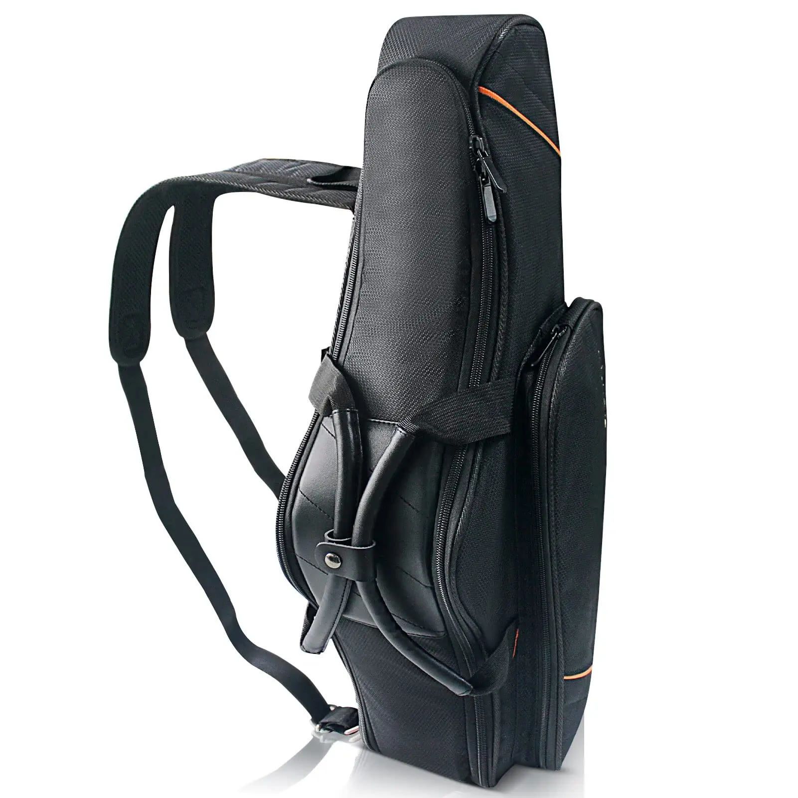 Alto Saxophone Case - 2-in-1 Padded Backpack Gig Bag with Flute Pocket, 20mm Soft Padding Lightweight Protective Carry Case for Saxophone Players