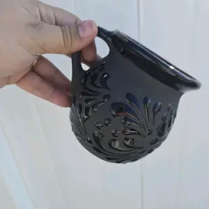 Black Talavera Mug- Michoacana Black Talavera Mug- Michoacana