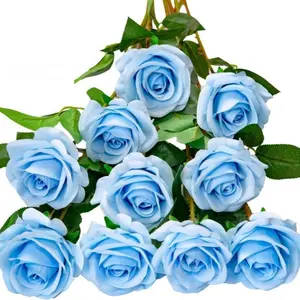 50pcs Artificial Rose Flowers, Fake Roses for DIY Wedding Bouquets, Table Decorations, Bridal Shower Gifts, Valentine's Day, Baby Party, Artificial Silk Flowers