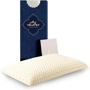 Talatex Talalay Ultra Slim 100% Natural Premium Latex Pillow, Ultra Thin Flat Pillow for Stomach and Back Sleepers Helps Cervical Neck Alignment and Deeper Sleep, No Memory Foam Chemicals
