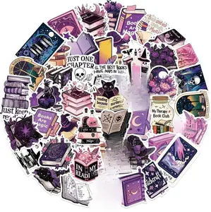 50PCS Bookish Witch Stickers for Kindle, Witchy Style Bookworm Sticker Pack for Kids Teens‌Witchcraft‌ Vinyl Decals for Laptop Water Bottle Girls Waterproof Magic Bookish Stickers (Bookworm)