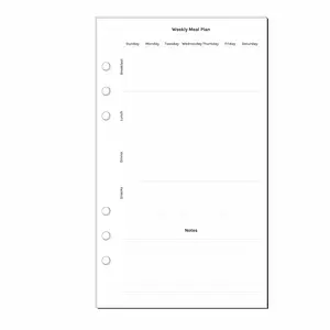 A5 Planner Weekly Dinner Plan, Filofax A5 Planner Inserts, Carpe Diem A5 Inserts, Pre-punched A5 Planner Weekly Meal Planner, Carpe Diem Planner Inserts, Color Crush Planner Inserts