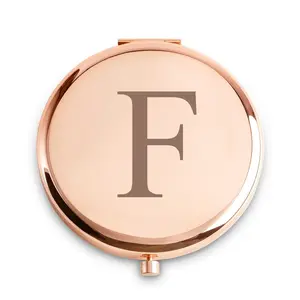 Personalized Compact Mirror Monogrammed Initial Basket Stuffers Present for Birthday Valentines Day Galentines Unique Gifts for Women Teenagers Girls Her Friends Mom Wife Grandma Sister Daughter