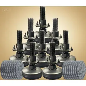 Heavy Duty Adjustable Leveling Feet - 8 Pack Furniture Leg Levelers with T-Nut Kit - Large Base Support 1320LBs - 3/8-16 Thread Leveling Feet for Tables Chairs Cabinets - Durable Sturdy Levelers