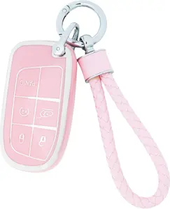 Key Cover,Key Protector for Women,Car Accessories Soft TPU Case,Full Protection Shell Case with Keychain (for Jeep)