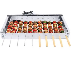 Automatic Rotating Kabob Grill, Electric Skewer Barbecue Grill Rotating,Stainless Steel Rotating Kebab Skewers Rotatin,Practial Auto Rotisserie for BBQ Camping Picnic