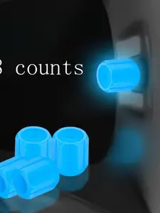 8 Piece Glow-In-The-Dark Electric Bike Tire Valve Caps, Multiple Colors Motorcycle Valve Stems, Safe Durable Abs Material Bicycle Car Vehicle Accessories