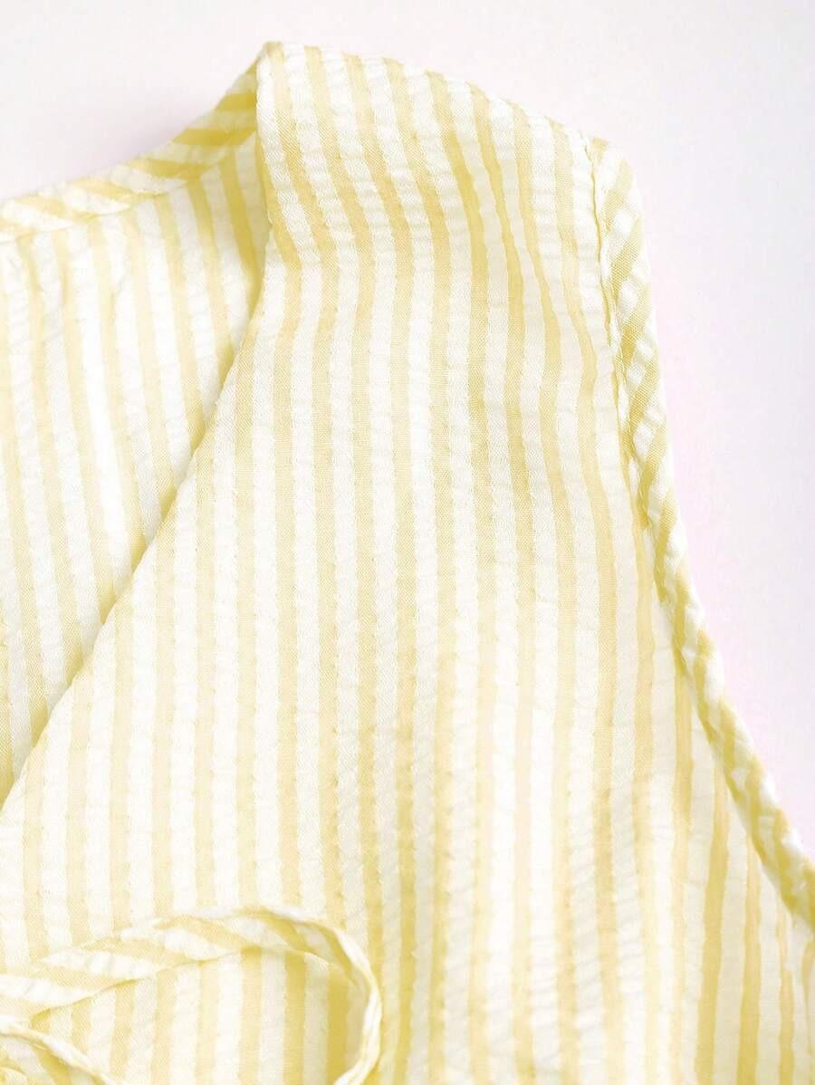 Women's 2 Piece Striped Lounge Set with Pockets Sleeveless Tie Front V Neck Wide Leg Pants Soft Summer Casual Pajamas Loungewear