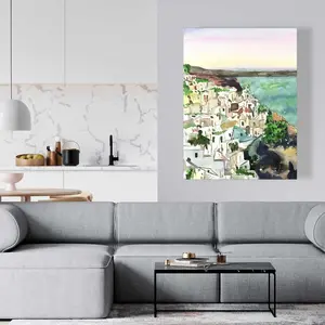212 MAIN Beige Mediterranean Crete Landscape Photo Wall Art - 36x48 in., Artistic Home & Kitchen Decoration, Ideal Room Wall Display Gift