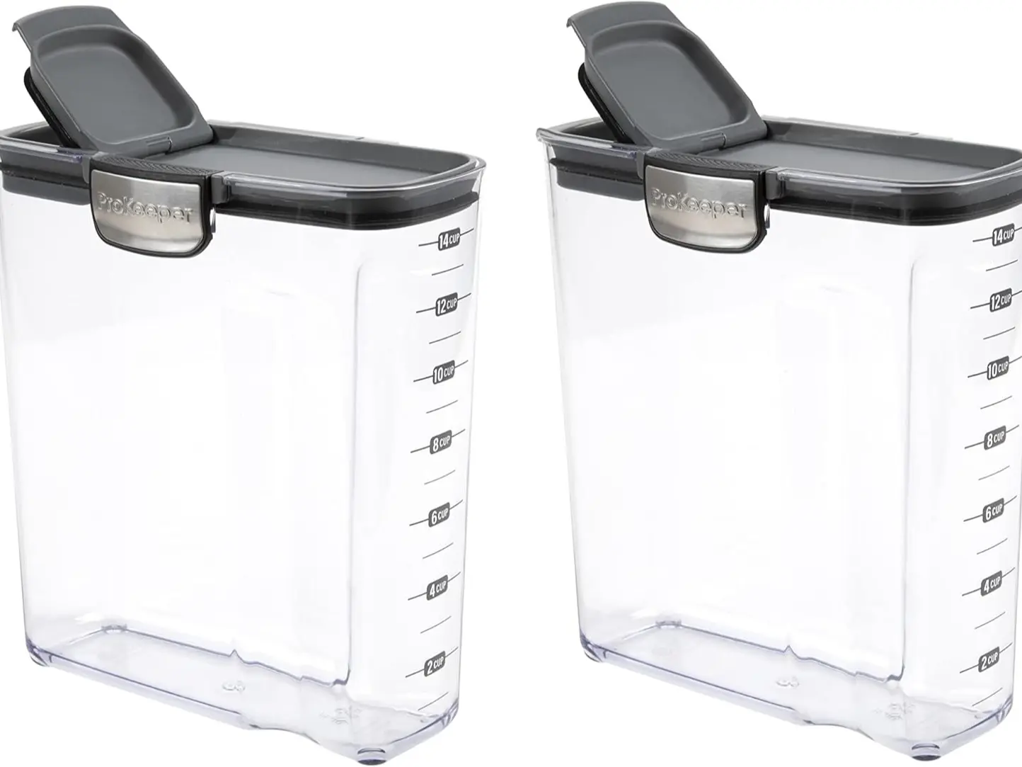Progressive International ProKeeper+ Clear Plastic Airtight Food Baker's Kitchen Storage Organization Container Canister Set with Magnetic Accessories, 2- Piece Set (Cereal 4.2-Quart)