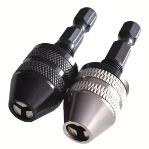2PCS Drill Chuck Quick Change Conversion Adapter, Keyless 1/4 Inch Hex Shank Chuck Converter, Compatible with Impact Driver, Electric Screwdriver, Fast Install and Removal for Drill Bits and Driver Bits, Durable Tool Adapter Attachment, Tool Accessories
