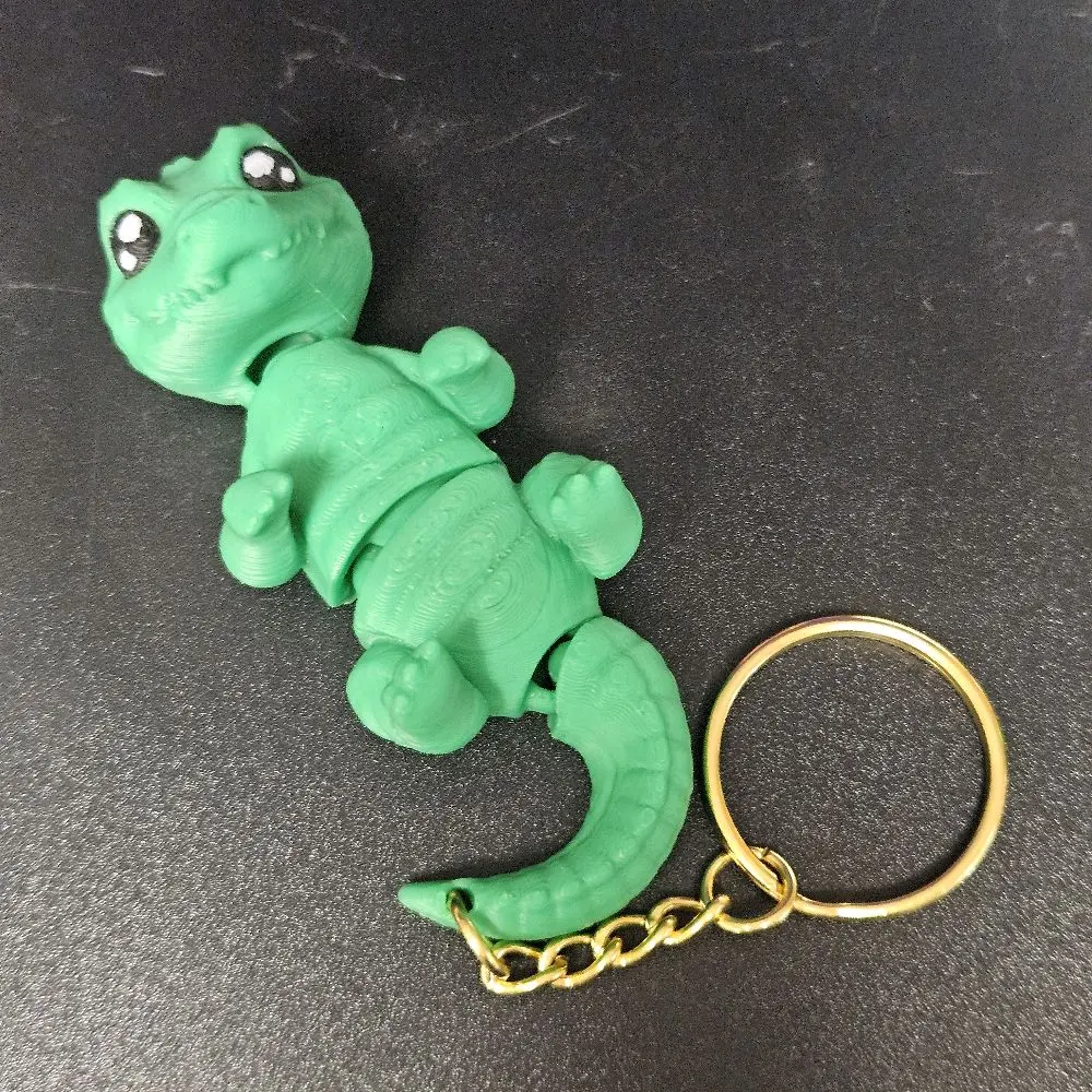 3D Printed Alligator Keychains - Fashion Costume Jewelry Wire Loop Accessory, Bold Statement Animal Motif Bag Charm Hook Keychain, 3D Printed Keychains, Bold Statement Keychains