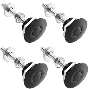 4Pcs Universal Aluminum Quick Release Latch Kit, 1.25" Hood Pins & Bumper Fasteners for Car Hood, Bumper & License Plate